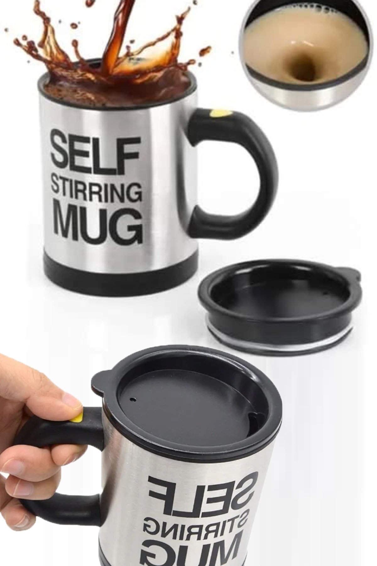 Pratik Karıştırıcı Özellikli Mikser Kupa Bardak Self Stirring Mug