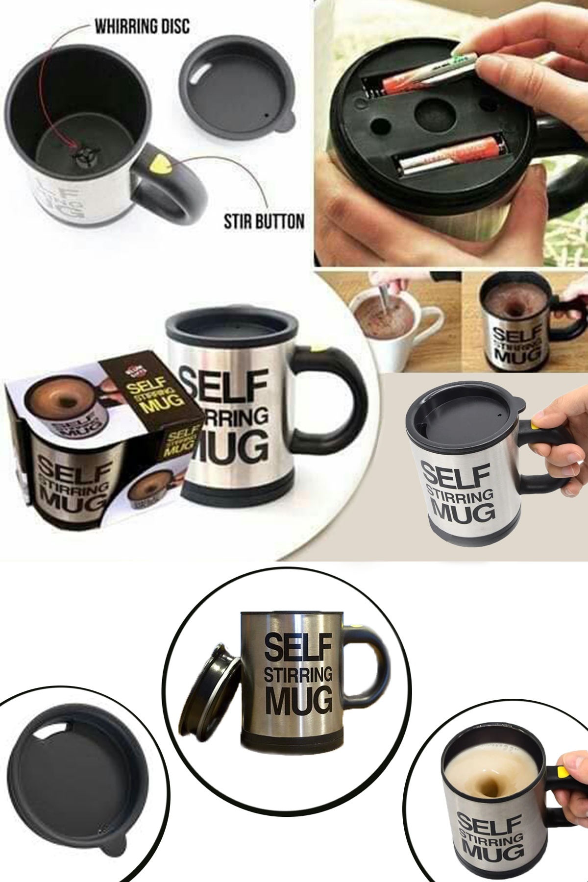 Pratik Karıştırıcı Özellikli Mikser Kupa Bardak Self Stirring Mug