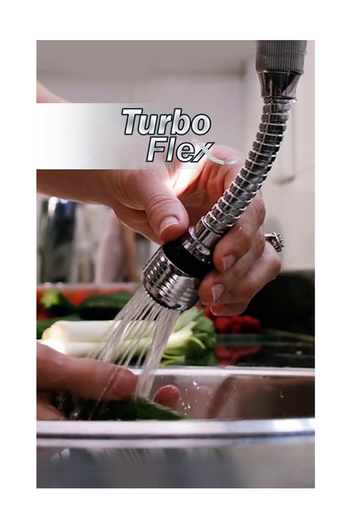Turbo Flex Plastik Hortumlu Esnek Ayarlanabilir Musluk Başlığı