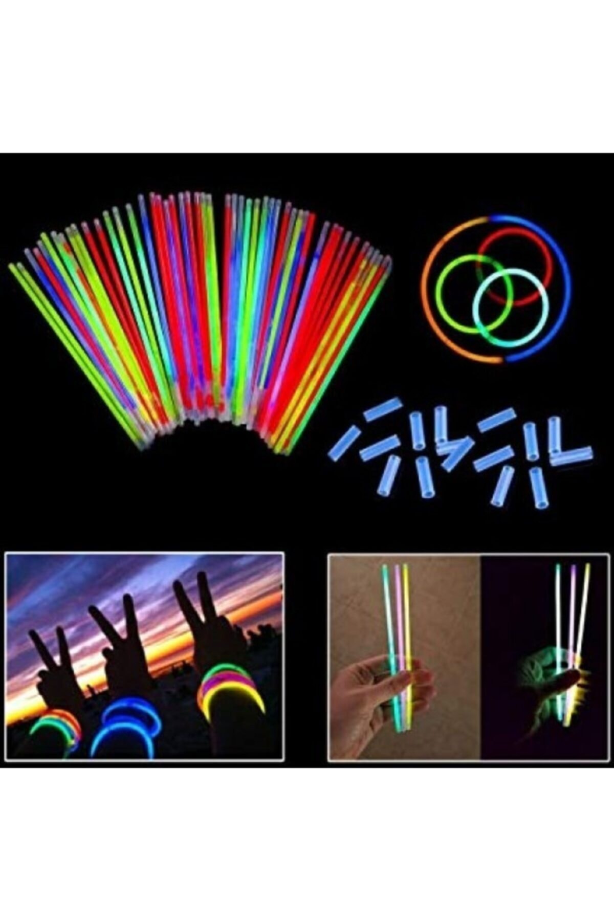 Glow Stick Fosforlu Çubuk Kırılan Acil Işık Kamp Parti Gece Aparatı