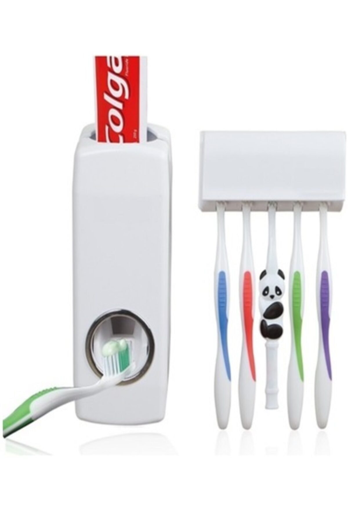 Otomatik Diş Macunu Sıkacağı 5 Li Diş Fırçası Tutacağı