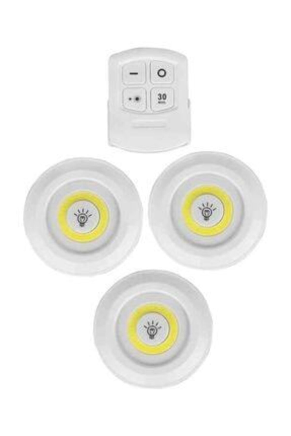 Led Işık Kablosuz Uzaktan Kumandalı Led Ampul Seti 3lü Set
