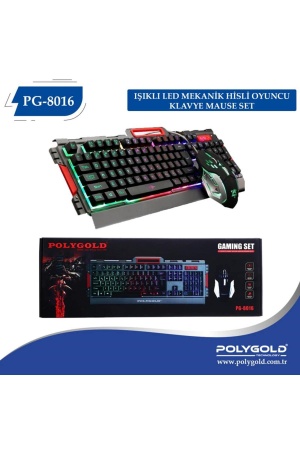 Polygold Pg-8016 Işıkl Kablolu Klavye Mouse Set*20 - 11-0692 - 2345