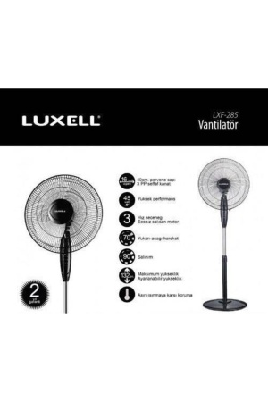 Luxell Lxf-285 Ayaklı Siyah Ev Tipi Vantilatör 16İnç*1 - 18-0348 - 2345