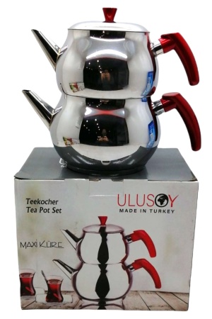 Ulusoy Maxi Boy Çelik Küre Çaydanlık Seti*8 - 22-0652 - 2345