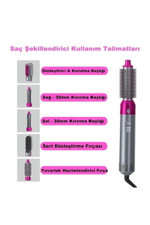 5 in 1 Hava Üflemeli Saç Düzleştirici Profesyonel Saç Şekillendirici