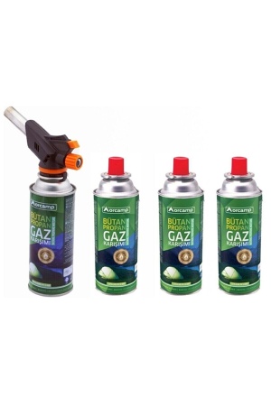 4 Adet 227 gr Gaz Kartuşlu Pürmüz ve Çakmaklı Başlık Set