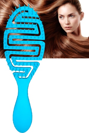 Plastik Bükülebilir Hafif Acıtmaz Pratik Saç Tarağı Mavi