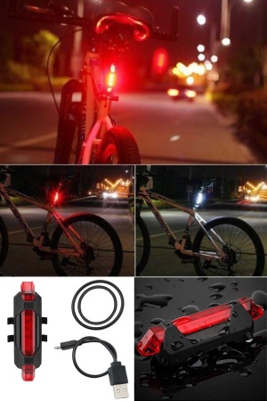 Çok Fonksiyonlu Pilli 4 Modlu Bisiklet Led Lazer Işığı Arka Stop Lambası