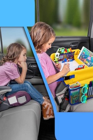 Bebek Çocuk Oto Araç Koltuk Sehpası Araç Çocuk Yemek Oyun Masası Sarı