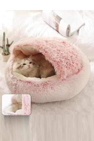 Yeni Stil Kedi Yatağı Köpek Yatağı Peluş Kedi Evi Sıcak Yatak Ev Yumuşak Uzun Peluş Yatak