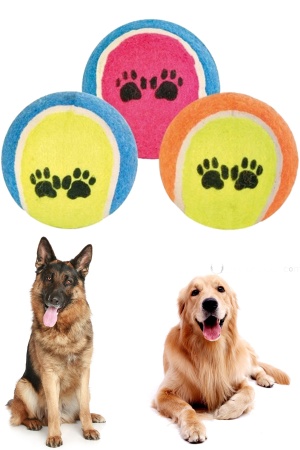 Tenis Topu Köpek Oyuncağı 3lü Paket- Köpek Eğitimi Için Tavsiye Edilir 1420