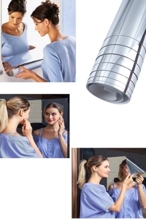 Mobee Gümüş Ayna Folyo Net Ayna Görünüm Yapışkanlı Folyo 100x50 Cm 1420
