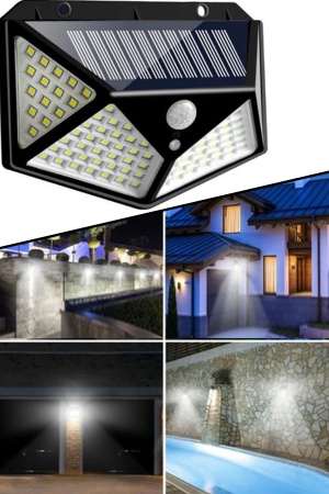 Mobee Su Geçirmez Güneş Enerjili Suya Dayanıklı 100 LED Duvar Lambası 1410