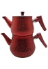 Arc Home Bakalit Kulp Kırmızı Granit Çaydanlık Set*8 - 22-1119 - 2345