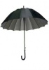 Rüzgarda Ters Dönmeyen Kırılmayan Baston Saplı 16 Telli Siyah 80 Cm Şemsiye