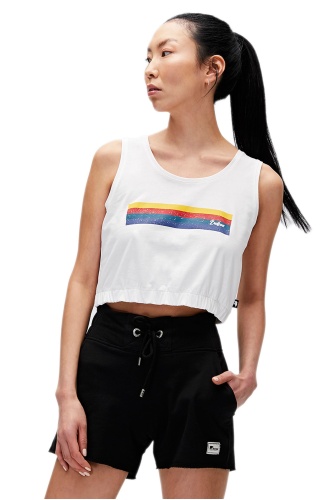 Bad Bear Kadın Raınbow Tank-Top Crop - Kırık Beyaz