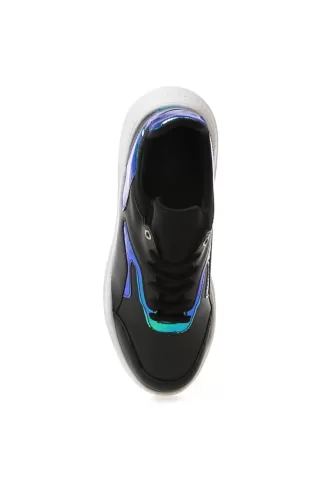 Limon Flamel Deri Unisex Sneaker–Siyah
