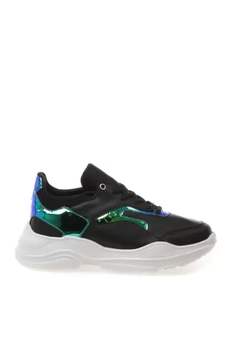 Limon Flamel Deri Unisex Sneaker–Siyah