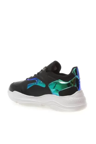 Limon Flamel Deri Unisex Sneaker–Siyah