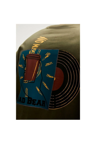 Bad Bear Break Haki Yeşil Oversize Basic Baskılı Tişört – Modern ve Rahat Bir Tarz