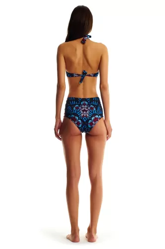 Movom Kadın Yüksek Belli Bikini-Mavi