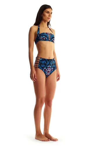 Movom Kadın Yüksek Belli Bikini-Mavi