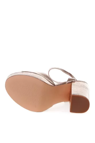 Vero Moda Aster Bilekten Bağlamalı Yüksek Topuklu Kadın Sandalet- Rose Gold