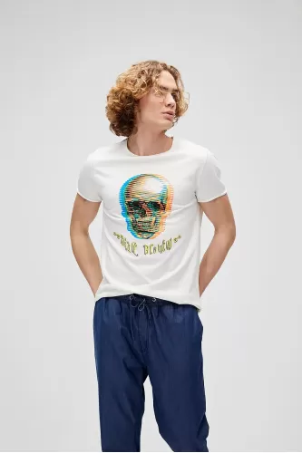 Bad Bear Erkek Skull Blow Tee T-shirt - Beyaz