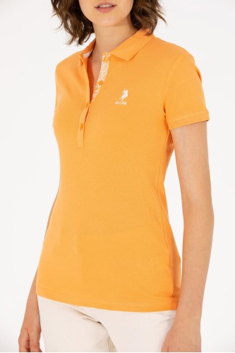 U.S POLO ASSN Kadın Turuncu Polo Yaka T-Shirt - Turuncu