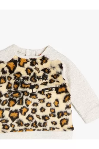 Koton Kız Çocuk Sweatshirt - Ekru