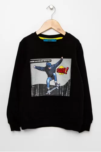 Funky Rocks Erkek Çocuk Sweatshirt - Siyah