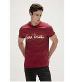 Bad Bear Manuscrıpt Erkek Bisiklet Yaka Tişört - Bordo