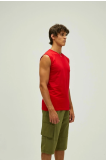 Bad Bear Tribe Tank-Top Erkek Bisiklet Yaka Tişört – Kırmızı ile Dinamik ve Konforlu Stil
