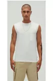 Bad Bear Tribe Tank-Top Erkek Bisiklet Yaka Tişört – Kırık Beyaz