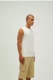 Bad Bear Tribe Tank-Top Erkek Bisiklet Yaka Tişört – Kırık Beyaz