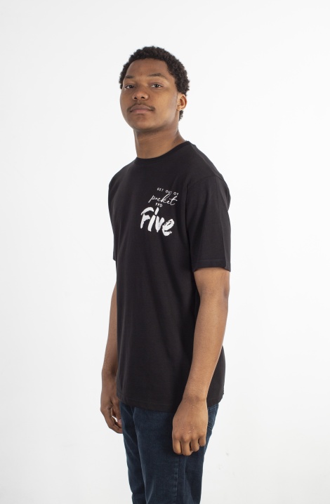 Five Pocket Erkek Bisiklet Yaka T-Shirt - Siyah