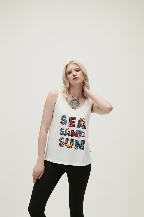Bad Bear Kadın Sea Sand Sun Tank-Top - Kırık Beyaz