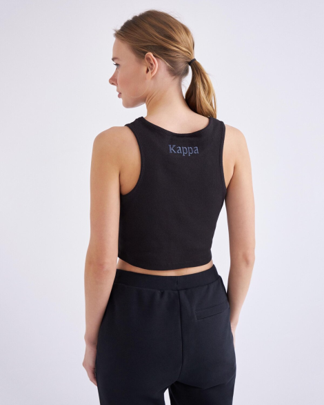 Kappa Authentıc Platty Tk Kadın Bisiklet Yaka Tişört - Siyah