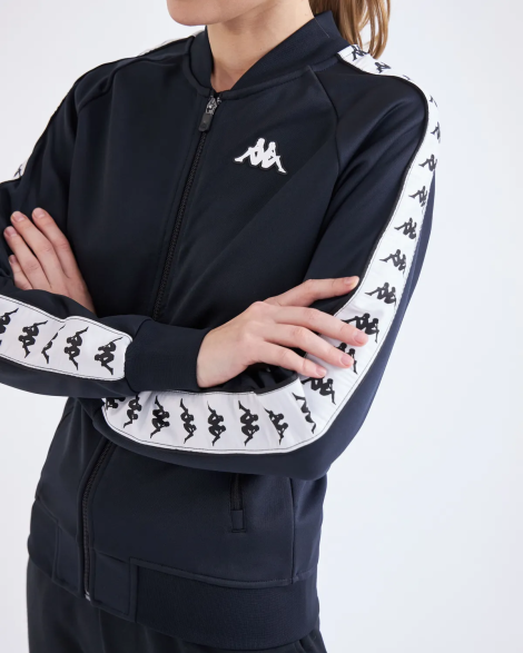 Kappa 222 Banda Womber Slim Kadın Regular Fit Fermuarlı Eşofman Üst - Siyah
