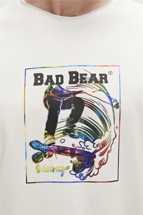 Bad Bear Oneway Bisiklet Yaka Erkek Tişört - Beyaz