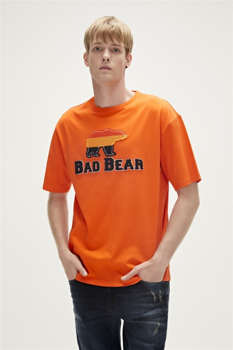 Bad Bear Trıpart Bisiklet Yaka Erkek Tişört - Turuncu