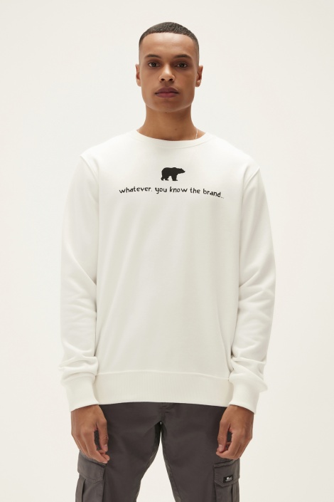 Bad Bear You Know Crewneck Erkek Sweatshirt- Krem