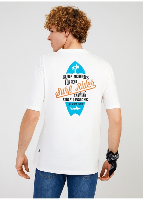 The Crow Surf Half Relax Tee Tişört - Beyaz