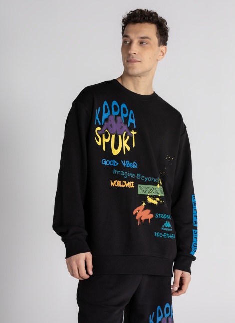 Kappa Logo Navarro Erkek Sweatshırt - Siyah