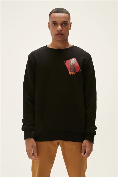 Bad Bear Here Kapüşonlu Erkek Sweatshirt -  Siyah