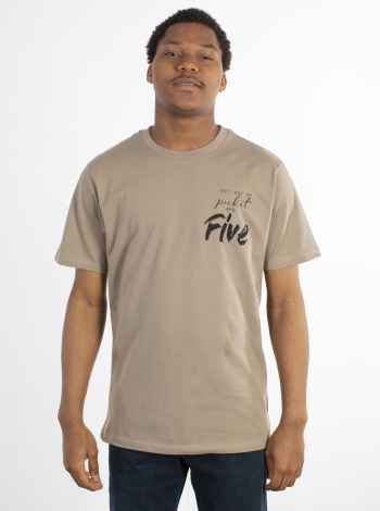Five Pocket Erkek Bisiklet Yaka T-Shirt - Kahverengi