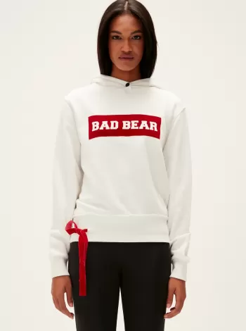 Bad Bear Kadın Flog Hoodıe Sweatshirt - Beyaz