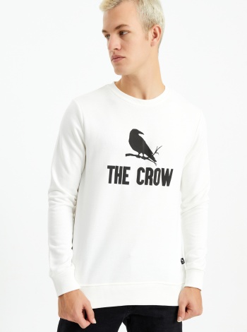 The Crow Erkek Sweatshirt - Beyaz