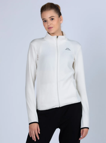 Kappa Logo Vavaux Slım Fleece Polar Jacket Kadın - Beyaz